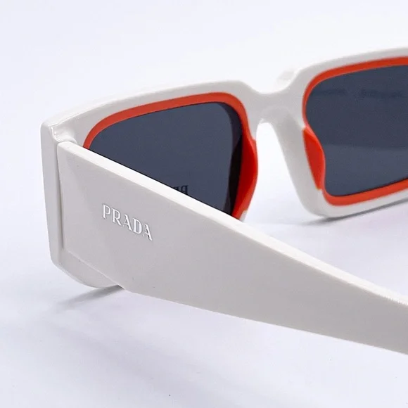NEW PRADA PR06YS 17M5S0 WHITE ORANGE PRADA SUNGLASSES SPR 06Y 17M5S0 NEW PR06YS - Picture 8 of 12